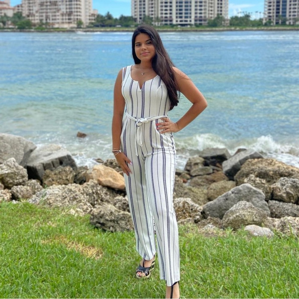 stripped jumpsuit